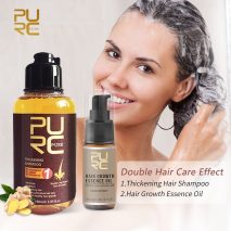 PURC Ginger Hair Growth Products Thickener Shampoo Oil Hair Scalp Treatments Care Serum Hair Growth Shampoo Set For Women Men