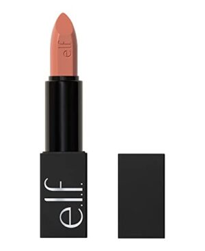 e.l.f. O Face Satin Lipstick, Richly Pigmented, Nourishing & Long-Lasting Creamy Lipstick, Infused With Jojoba, Vegan & Cruelty-Free, Dirty Talk