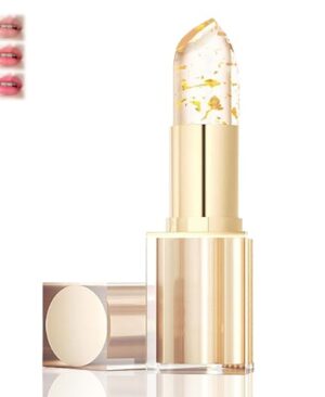 PIN&WEI Color Changing Lipstick, Gold Crystal Ph Lipstick Color Changing, Long Lasting Moisturizing Glossy Shine Lip Gloss, Deep Nourishment (1pcs)