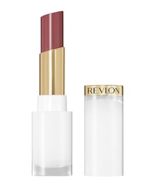 REVLON Super Lustrous Glass Shine Balm, Hydrating Tinted Lip Balm with Hyaluronic Acid, Aloe & Rose Quartz, 008 Rum Raisin, 0.11 oz