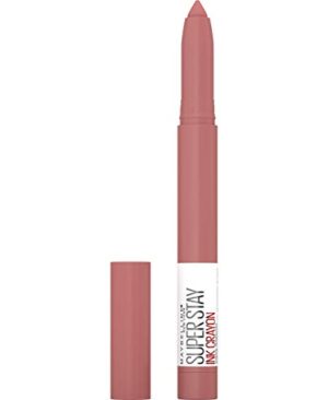 Maybelline Super Stay Ink Crayon Lipstick Makeup, Precision Tip Matte Lip Crayon with Built-in Sharpener, Longwear Up To 8Hrs, On The Grind, Purple Mauve Pink, 1 Count