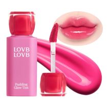 LOVB LOVB Pudding Glow Korean Lip Tint | Natural Lip Stain | Gloss to Stain | Long-Lasting & Non-Sticky | Lightweight Lip Tint | 0.14 oz. (03 CANDY BERRY)