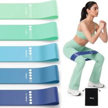 Resistance Bands for Working Out, 5-Pack Elastic Loop Exercise Bands for Strength Training Stretching, Home Gym Equipment for Pilates Yoga Physical Therapy, Leg Glute Arm Workout Kit for Women Men