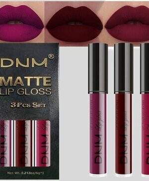 evpct 3Pcs Dark Red Purple Plum Matte Liquid Lipstick Sets for Women Matte Lip Stain Long Lasting Waterproof, Burgundy Blood Blue Red lipstick, Black Cherry Maroon Gothic 24 Hours Magic Lipsticks