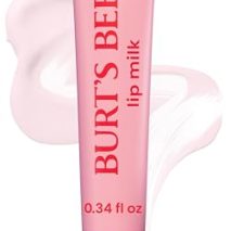 Burt’s Bees Lip Milk, Daily Lip Moisturizer, Sweet Strawberry, Vitamin Enriched Moisturizing Lip Balm with Almond Milk and Jojoba Oil, Hydrating for Softer Lips, 1 Tube, 0.34 Fl Oz