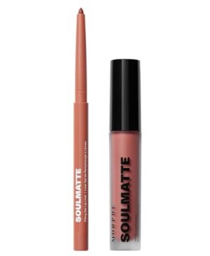 MORPHE Soulmatte Lip Duo - Lip Liner (0.007 oz) & Matte Lipstick (0.13 fl oz) with Vitamin E & Nourishing Oils for Bold, Long-Wear Color & Definition - Whipped