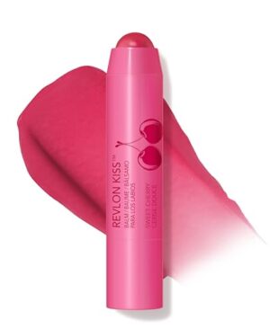 Revlon Kiss Tinted Lip Balm with SPF 20, Hydrating, Flavored, Infused with Natural Fruit Oils, 030 Sweet Cherry, 0.09 oz