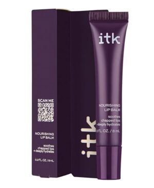 ITK Nourishing Lip Balm - Hydrate Dry, Chapped Lips with Shea Butter + Coconut Oil + Vitamin E - Moisturizes + Soothes Chapped Lips - Glossy, Fragrance Free, Clear, 0.2 Oz