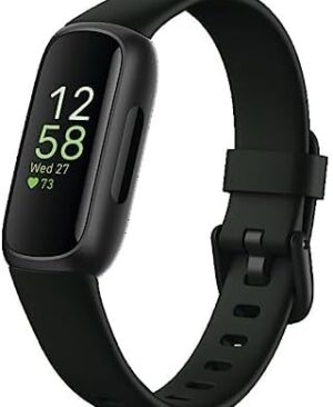 Fitbit Inspire 3 Health &-Fitness-Tracker with Stress Management, Workout Intensity, Sleep Tracking, 24/7 Heart Rate and more, Midnight Zen/Black One Size (S & L Bands Included)