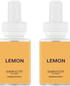 Pura & Simplicity Home Scent Refill - Smart Air Diffuser - Long-Lasting Luxury Fragrance per Refill - Home Essential - Clean & Safe Diffuser Fragrance - 2 Pack, Lemon