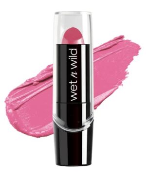 wet n wild Silk Finish Lipstick, Hydrating Rich Buildable Lip Color, Formulated with Vitamins A,E, & Macadamia for Ultimate Hydration, Cruelty-Free & Vegan - Pink Ice (Carded)