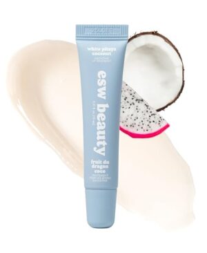 ESW Beauty White Pitaya Coconut Lip Treatment - Clear & Glossy with Shea Butter, Hyaluronic Acid, White Pitaya & Coconut for Intense Moisture & Dryness Prevention