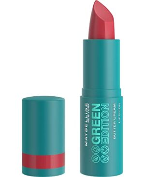 Maybelline Green Edition Butter Cream High-Pigment Bullet Lipstick, Juniper, Pink Mauve, 0.12 oz