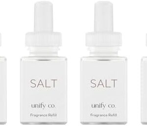 Pura & Unify Co. Home Scent Refill - Smart Home Air Diffuser Fragrance - Up to 120-Hours of Premium Fragrance per Refill - Clean & Safe Diffuser - Household Essential - 4 Pack, Salt
