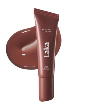 Laka Fruity Lip Glotioner, 10ml/0.33 fl.oz, Lip Gloss with High Shine Vivid Colors, Jelly tip for Hygienic & Easy Application, K-Beauty​ (#709 Vintage)