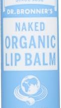 Dr. Bronner's Magic Soaps Organic Naked Unflavored Lip Balm, 0.15 Ounce