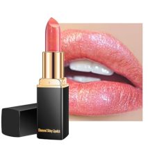 Metallic Coral Color Changing Shimmer Lipstick for Women,3D Shine High Impact Long Lasting Hydrating Waterproof Lipstick,Creamy Matte Non Sticky Plumping Lip Gloss,Full Coverage Lip Color Makeup03