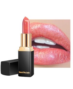 Metallic Coral Color Changing Shimmer Lipstick for Women,3D Shine High Impact Long Lasting Hydrating Waterproof Lipstick,Creamy Matte Non Sticky Plumping Lip Gloss,Full Coverage Lip Color Makeup03