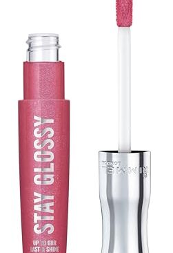 Rimmel Stay Glossy Lip Gloss - Non-Sticky and Lightweight Formula for Lip Color and Shine - 123 Back Row Smooch, .18oz