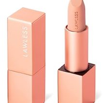 Lawless Women's Forget the Filler Lip-Plumping Line-Smoothing Satin Cream Lipstick, Platinum, 0.1 Ounce