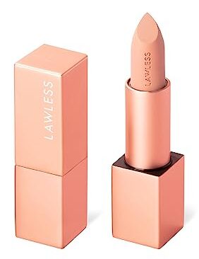 Lawless Women's Forget the Filler Lip-Plumping Line-Smoothing Satin Cream Lipstick, Platinum, 0.1 Ounce
