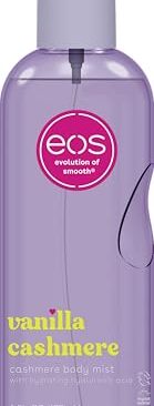 eos Cashmere Body Mist, Vanilla Cashmere, Soft Musk, Cozy Caramel, Hair Mist, Body Spray for Women Moisturizing, Hyaluronic Acid, Vanilla Body Spray, Vegan, Cruelty-free, 6 fl oz