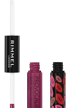 Rimmel London Provocalips 16hr Kiss-Proof Lip Color - Two-Step Liquid Lipstick to Lock in Color and Shine - 230 Kiss Fatal, .14 fl.oz.