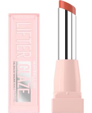 MAYBELLINE Lifter Glaze Oil Balm with Hyaluronic Acid and Hydrating Oil Blend, Lip Balm with 24HRs of Smooth, Moisturizing Shine, Caramel Glow (Sheer Light Brown Nude)