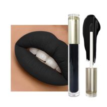 Black Matte Liquid Lipstick, Pure Black, Transfer-Proof, Long-Lasting, High Pigment, Lightweight Non-Sticky, Bold Lip Color for Goth, Cosplay & Halloween, 0.17 Fl Oz (Mystical Moment) | Transfer-Proof, Waterproof, High Impact Color, Smudge-Proof, Long-Lasting, Non-Drying