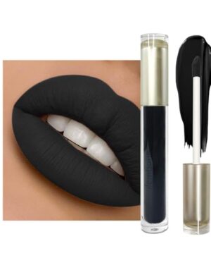 Black Matte Liquid Lipstick, Pure Black, Transfer-Proof, Long-Lasting, High Pigment, Lightweight Non-Sticky, Bold Lip Color for Goth, Cosplay & Halloween, 0.17 Fl Oz (Mystical Moment) | Transfer-Proof, Waterproof, High Impact Color, Smudge-Proof, Long-Lasting, Non-Drying