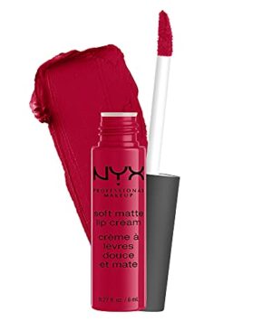 NYX PROFESSIONAL MAKEUP Soft Matte Lip Cream, Lightweight Liquid Lipstick - Monte Carlo (Deep Cranberry Red)