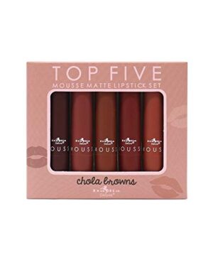 Italia Deluxe Top Five Mousse Matte Lipstick Set Chola Browns
