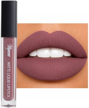 Mynena Dusty Mauve Rose Matte Liquid Lipstick | Long-Lasting, Waterproof, No Smudge, No Transfer Lip Color | All-Day Wear for Long Days | Lightweight Comfortable Non-Drying – Everyday Shade | Eve