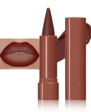 BINGBRUSH 2-in-1 Gradient Lip Liner & Lipstick Combo,Matte Longwear Waterproof Lip Pencil with Cone Tip,Smudge Proof Crayon for Flawless Ombre Contour,Women's Long Lasting Makeup Set (08#-Wine)