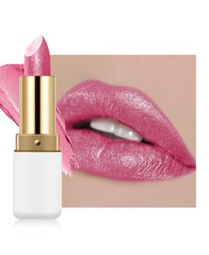 Diamond Glitter Lipstick, Pink Shimmer Matte Metallic Lipstick, High Pigment Waterproof Long Lasting Lip Gloss, Shiny Non-Sticky Lip Stain, Mother's Day Christmas Lip Makeup Gift for Women Girl-12 | Metallic, Shimmer, Waterproof, Longwear