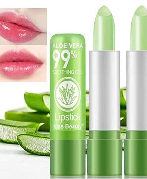 firstfly 2 Pack Aloe Vera Lipstick, Long Lasting Nutritious Lip Balm Lips Moisturizer Magic Temperature Color Change Lip Gloss