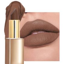 Velvet Matte Lipstick, Nude Brown High Pigmented Lip Tint Stain, Waterproof Long Lasting Cream Lip Gloss, Non-Stick Cup Smooth Tinted Lip Balm,Women's Mother's Day Lip Makeup Gift for Women-01
