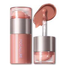 FOCALLURE Lip & Cheek Cream, Multi-use Liquid Lipstick & Blush, Long-lasting Matte Finish, Smooth Hydrating Buildable Lip Color, Lightweight Non-Caking Formula with Vitamin E & Jojoba Oil, Caramel