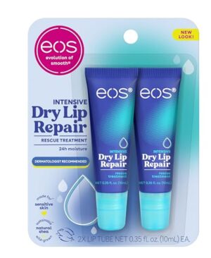 eos The Hero Lip Repair, Extra Dry Lip Treatment, 24HR Moisture, Natural Strawberry Extract, 0.35 fl oz, 2-Pack