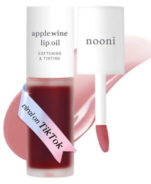NOONI Korean Lip Oil - Applewine | Long-Lasting, Moisturizing, Plumping, Revitalizing for Dry Lips, Waterproof, No Peel Off, Hydrating Lip Stain, Stocking Stuffers, Gifts For Women, 0.12 FL Oz