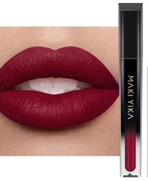 MAKI YIKA Burgundy Red Lipstick for Women Colorstay Long Lasting Lipsticks No Smudge Matte Liquid Lipstick Transferproof Cruelty-Free Lip Color for Mother's Day,Burgundy