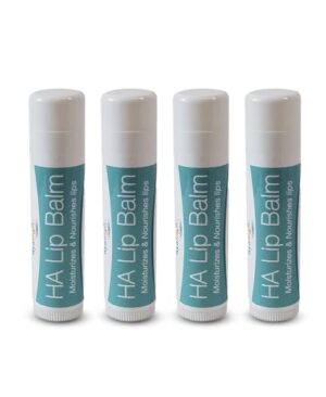 Hyalogic HA Lip Balm - Hyaluronic Acid & Organic, Natural Coconut Oil - Soothes Dry, Chapped Lips - Plumping, Moisturizing & Nourishing - Unflavored - Fragrance & Dye Free - 4.25g - 4 Sticks