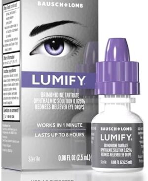 LUMIFY Eye Drops for Red Eyes, Redness Reliever for Brighter Looking Eyes, Works in 1 Minute & Lasts Up to 8 Hours, Eye Drops, 0.08 Fl Oz (2.5 mL)