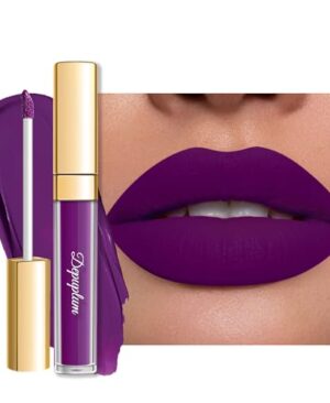 Depuplum Purple Lipstick Matte for Women SuperStay Long Lasting Lipstick Smudge Proof Dark Purple Liquid Lipsticks Cruelty Free Lip Makeup for Mother's Day(DM22 PurpleCrystal)