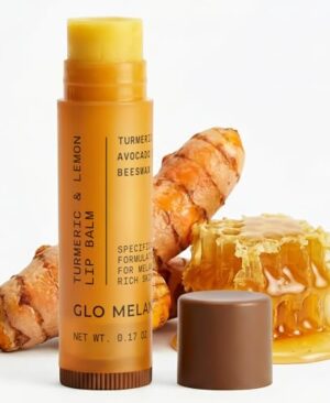 Glo Melanin All Natural Lemon and Turmeric Lip Balm - Natural Lip Balm Illuminate Your Smile, Brighten & Nourish Dark Lips Effortlessly - For Smokers Lips