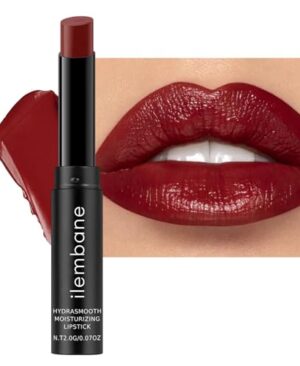 Deep Red Hydrating Lipstick – Moisturizing Cream Lip Balm for Dry, Chapped Lips, Bold Glossy Finish, Lightweight Vegan Lip Color, Long-Lasting Smooth Wear for Women & Girls (Cinnamon Rose)