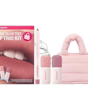 COLORGRAM NUDE BLUR TINT LIP TRIO KIT 01 COOL KIT | K-Beauty Makeup | Soft Matte Lip Stain | Powdery Finish | 2-in-1 Lip & Cheek | Lightweight & Buildable
