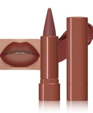BINGBRUSH 2-in-1 Gradient Lip Liner & Lipstick Combo,Matte Longwear Waterproof Lip Pencil with Cone Tip,Smudge Proof Crayon for Flawless Ombre Contour,Women's Long Lasting Makeup Set (3#Reddish Brown)