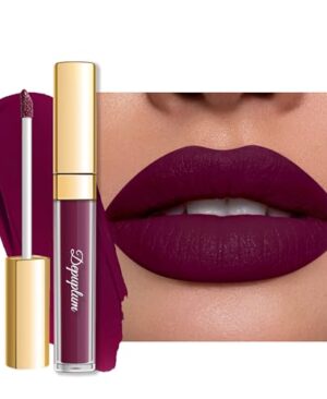 Depuplum Dark Purple Lipstick Matte for Women Color Stay Long Lasting Lipstick Smudgeproof Liquid Lipsticks Cruelty Free Lip Color for Mother's Day,DM20 Dark Purple