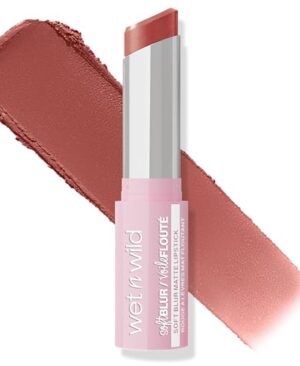 wet n wild Soft Blur Matte Lipstick, Velvety Semi-Sheer Buildable Color, Soft Matte Powdery Finish, Comfortable Wear, Vegan & Cruelty-Free - Nude for Love